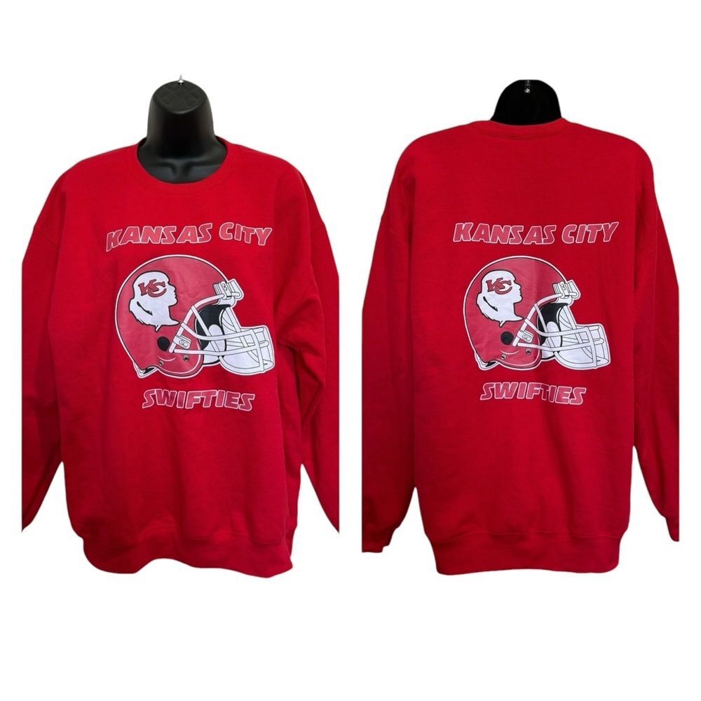 Kansas City Chiefs Swifties Sweatshirt Double Sided Red Taylor Swift Football XL
